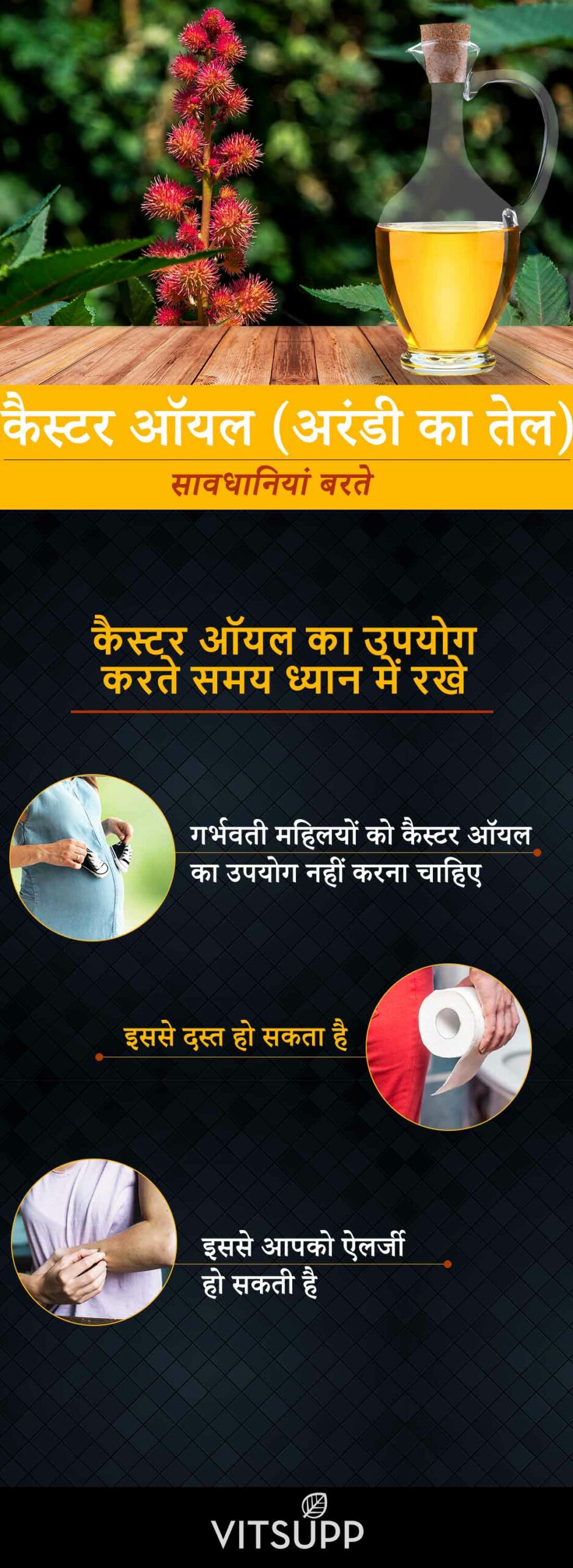 Points to consider while using castor oil in Hindi