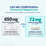 72mg Elemental Magnesium in every Capsule of VitSupp Magnesium Bisglycinate Chelate