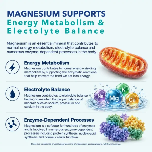 Magnesium Supports Energy Matabolism & Electrolyte Balance