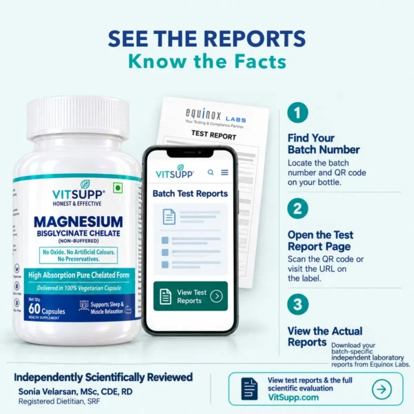 See Reports of VitSupp Magnesium Bisglycinate Chelate