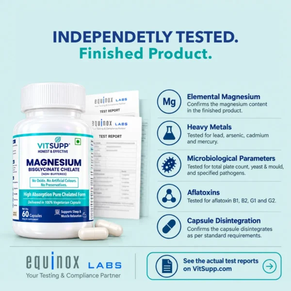 VitSupp Magnesium Bisglycinate Chelate is Independently Tested