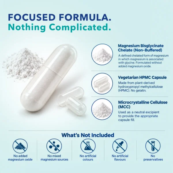 VitSupp Magnesium Bisglycinate Chelate. A Focussed Formula.