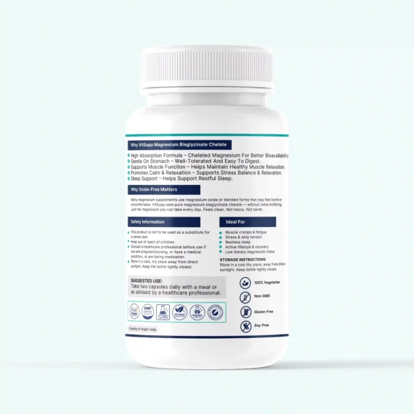 Vitsupp Magnesium Bisglycinate Capsules Features