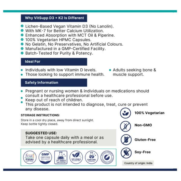 Vitamin D3 K2 Ingredients Label