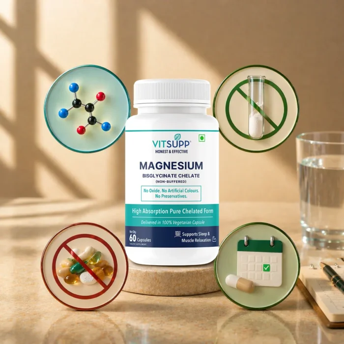 Vitsupp Magnesium Bisglycinate Capsules With High Absorption